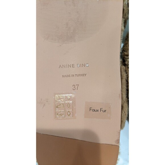 Women's ANINE BING Lizzie Faux Fur Slide in Camel Size 37 (US 7) WORN ONCE! - Picture 9 of 10